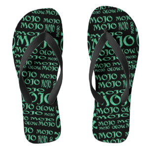 Mojo black wide flip flops