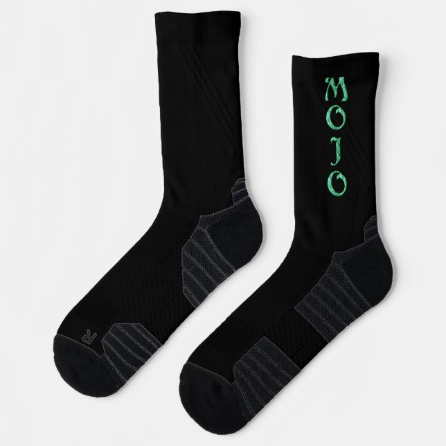 Mojo green and black high performance socks (Left)