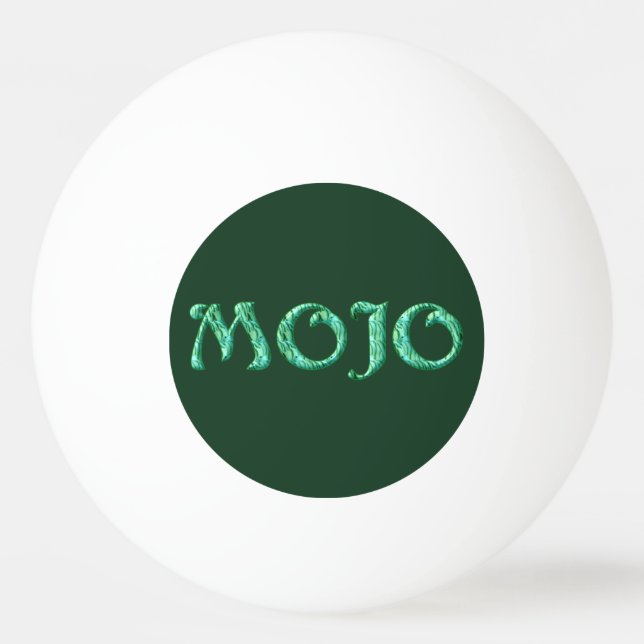 Mojo green green white 3-star ping pong ball (Front)