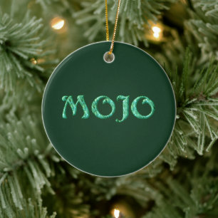 Mojo green hanging round ornament