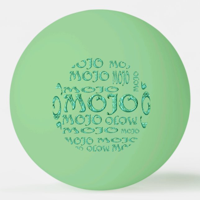 Mojo green magic green glow 1-star ping pong ball (Front)