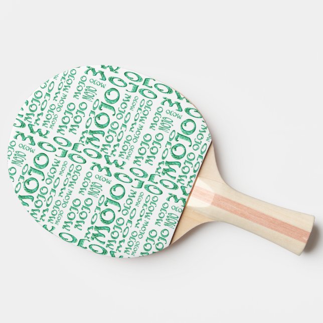 Mojo green magic white ping pong paddle 2 sided (Back Side)