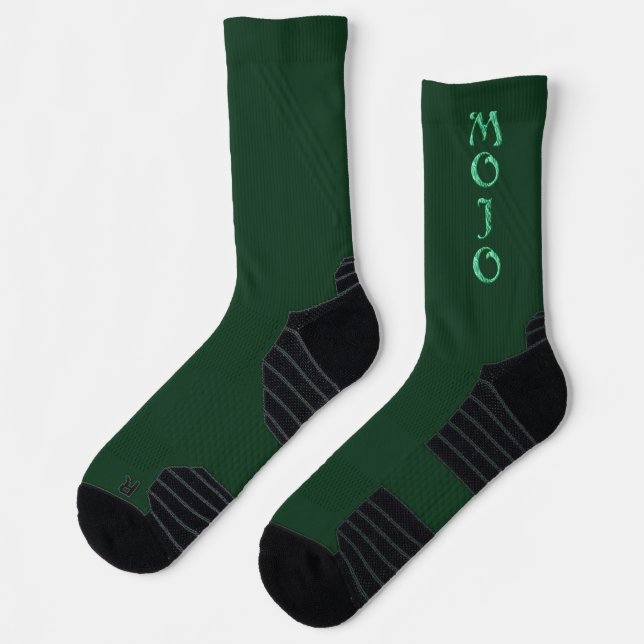 Mojo green on green high performance socks (Left)