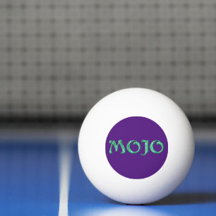 Mojo green purple white 3-star ping pong ball