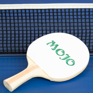 Mojo green white ping pong paddle 2 sided