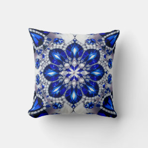 MoJo Pillow with Blue White Colours Design