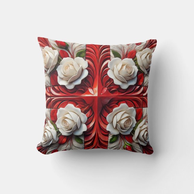  MoJo Pillow with English Roses Design (Front)