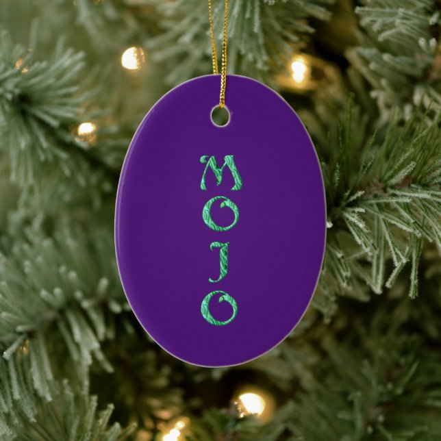 Mojo purple hanging oval ornament (Tree)
