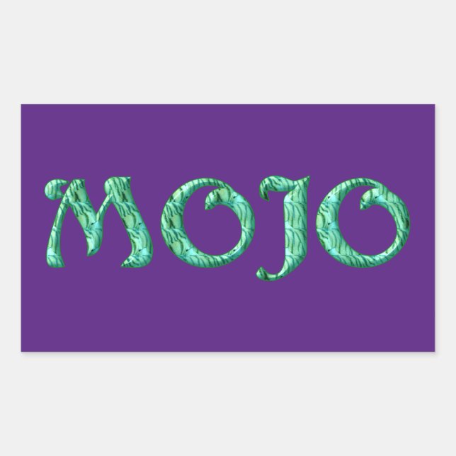 Mojo purple rectangle stickers (Front)