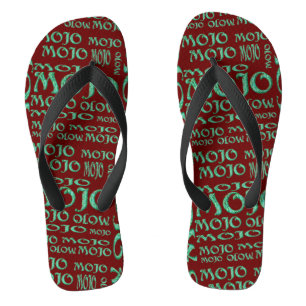 Mojo red wide flip flops