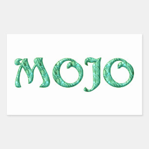 Mojo white rectangle stickers