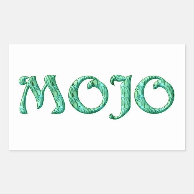 Mojo white rectangle stickers (Front)