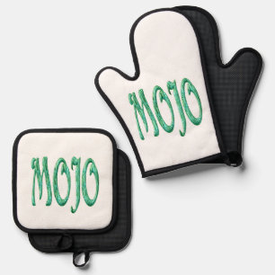 Mojo white silicone oven mitts pot holder set