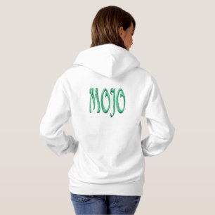 Mojo women white hooded sweatshirt back