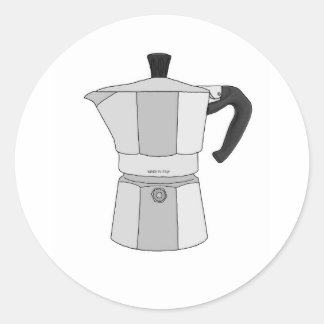 Moka coffee pot classic round sticker
