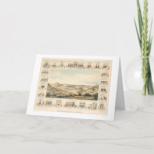 Mokelumne Hill Panoramic Map 1855 (1107A) Card