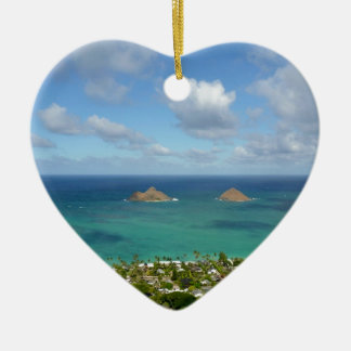 Moks off the shore of Lanikai Ceramic Tree Decoration