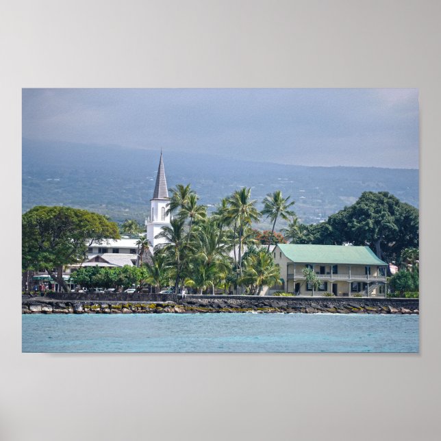 Mokuaikaua Church, Hulihee Palace, Kailua-Kona, HI Poster (Front)