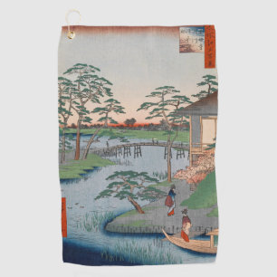 Mokuboji Temple Vintage Ukiyo-e Japanese Art Golf Towel