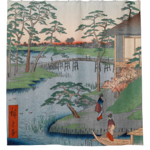Mokuboji Temple Vintage Ukiyo-e Japanese Art Shower Curtain