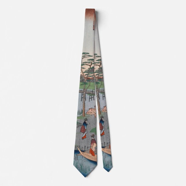 Mokuboji Temple Vintage Ukiyo-e Japanese Art Tie (Front)