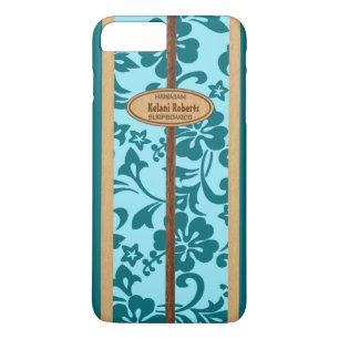 Mokuleia Hawaiian Faux Wood Monogram Surfboard iPhone 8 Plus/7 Plus Case