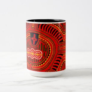 Mola Design by San Blas Indians Two-Tone Coffee Mug