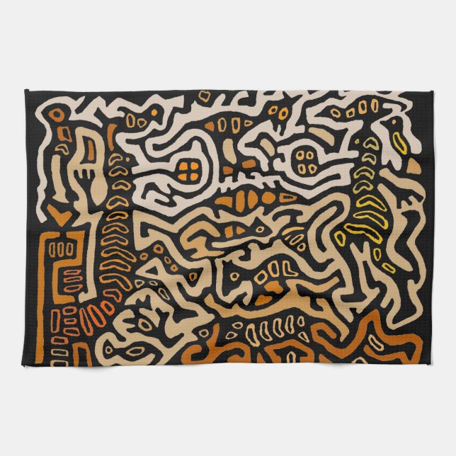 Mola Spirit Souls Dance Tea Towel (Horizontal)