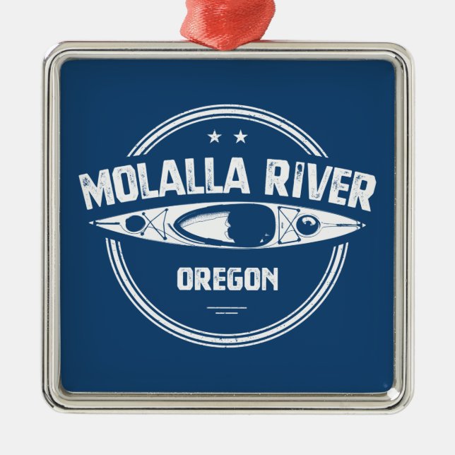 Molalla River Oregon Kayaking Metal Tree Decoration (Front)