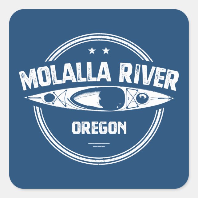 Molalla River Oregon Kayaking Square Sticker (Front)