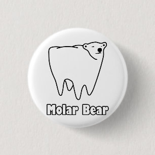 Molar Bear Polar Tooth Bear 3 Cm Round Badge