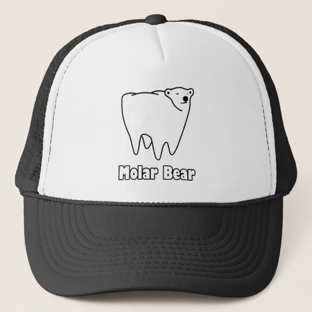 Molar Bear Polar Tooth Bear Trucker Hat (Front)