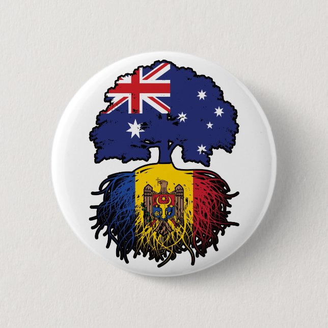 Moldava Moldavan Australian Australia Tree Roots 6 Cm Round Badge (Front)