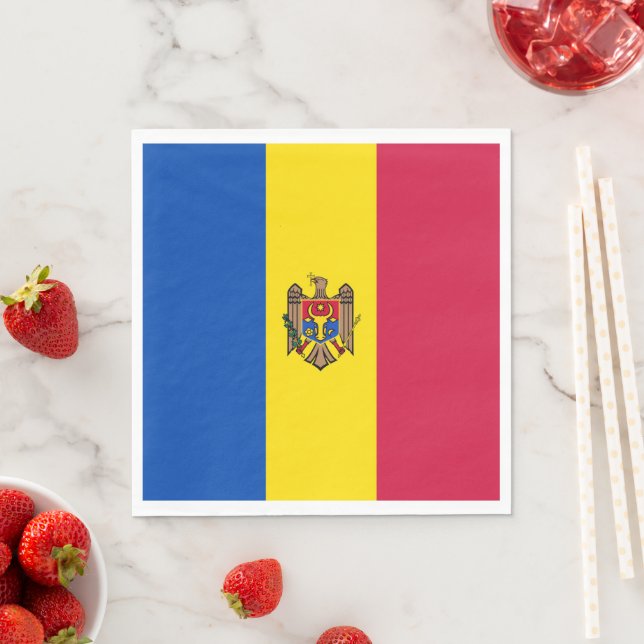 Moldavia flag napkin (Insitu)
