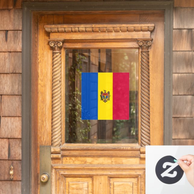 Moldavia flag window cling (Home Door)