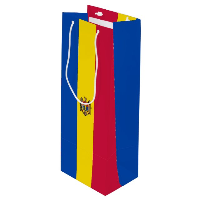 Moldavia flag wine gift bag (Front Angled)