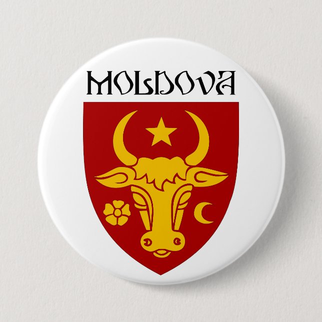 Moldavian coat of arms 7.5 cm round badge (Front)