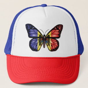 Moldova butterfly monarch flag trucker hat