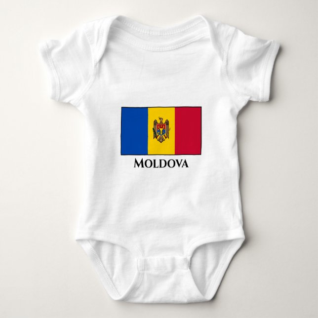 Moldova Flag Baby Bodysuit (Front)