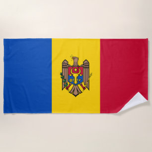 Moldova Flag Beach Towel