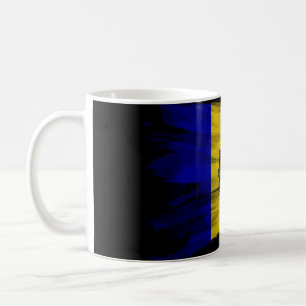 Moldova flag brush stroke, national flag coffee mug