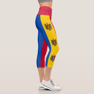 Moldova Flag Capri Leggings