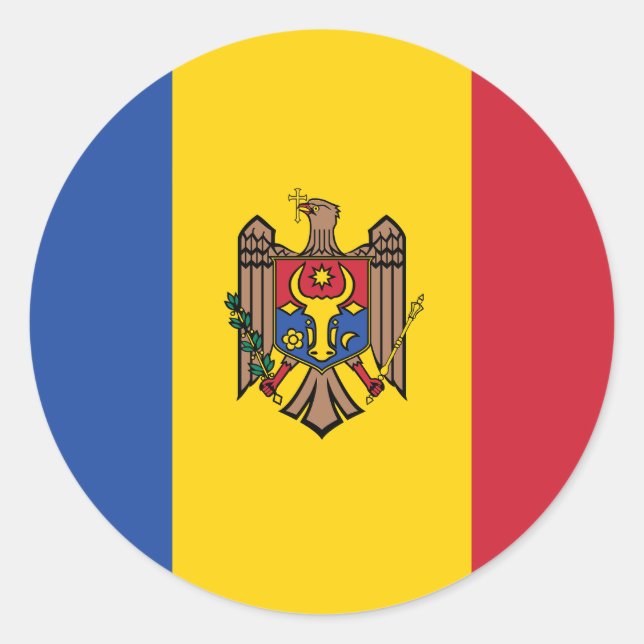 Moldova Flag Classic Round Sticker (Front)