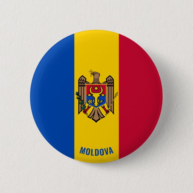 Moldova Flag Cute Patriotic 6 Cm Round Badge (Front)