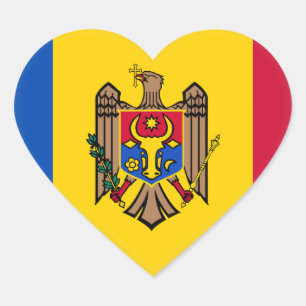 Moldova Flag Heart Sticker