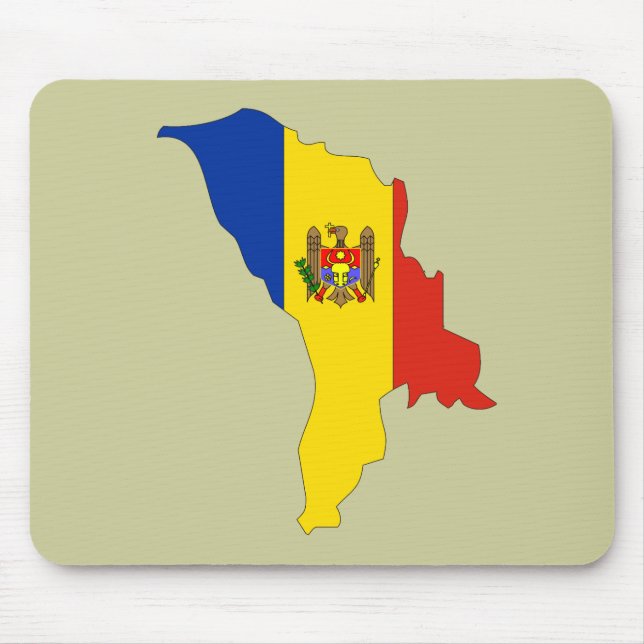 Moldova flag map mouse mat (Front)
