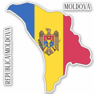 Moldova Flag Map Outline