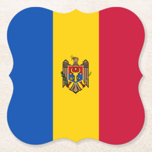 Moldova Flag Paper Coaster