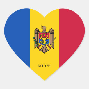 Moldova Flag Patriotic Heart Sticker