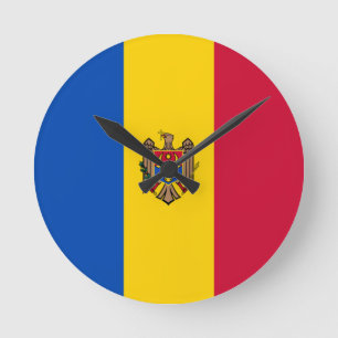Moldova Flag Round Clock